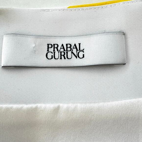 Prabal Gurung Knee Length Pencil Skirt Abstract Floral Print Satin Yellow 10 - Picture 9 of 11